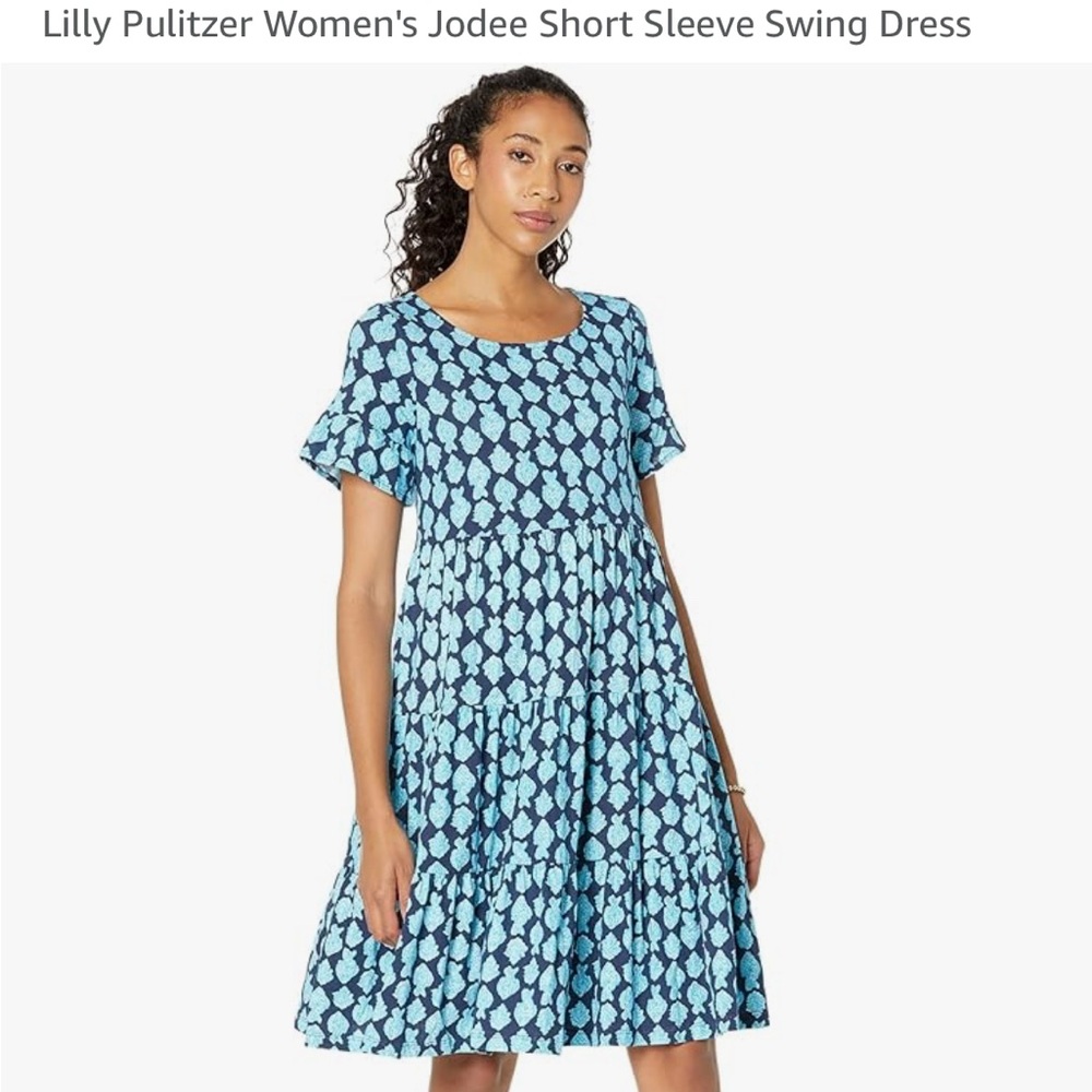 Lilly Pulitzer Blue Mini A-Line Dress with Flutter Sleeves